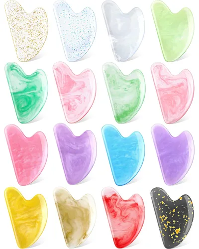 Sherr 16 herramientas faciales Gua Sha Stone Gua Sha, herramientas de masaje facial, masajeador facial para cuerpo, spa, acupuntura, aliviar
