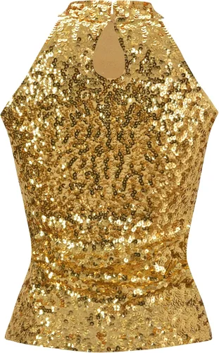 Miniatura 4 de Howriis Women's Sequins Halterneck Summer Short Vest Tank Tops