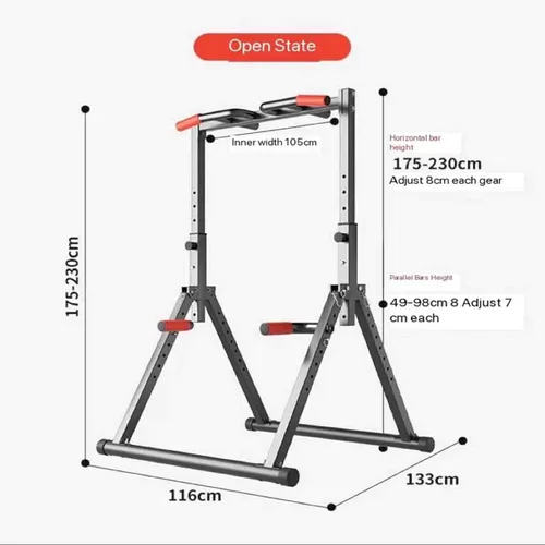 Miniatura 8 de Barra horizontal plegable multifuncional interior hogar hogar tubo de acero telescópico pull-up dispositivo