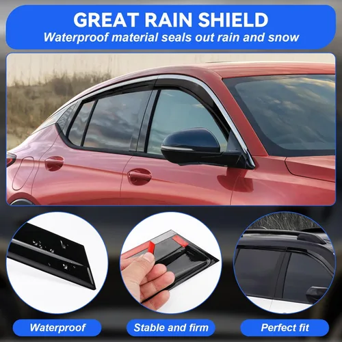 Miniatura 2 de Viseras adhesivas de bajo perfil para ventana, protectores de lluvia para Buick Envista 2024 2025, deflectores de ventana, reducen el ruido