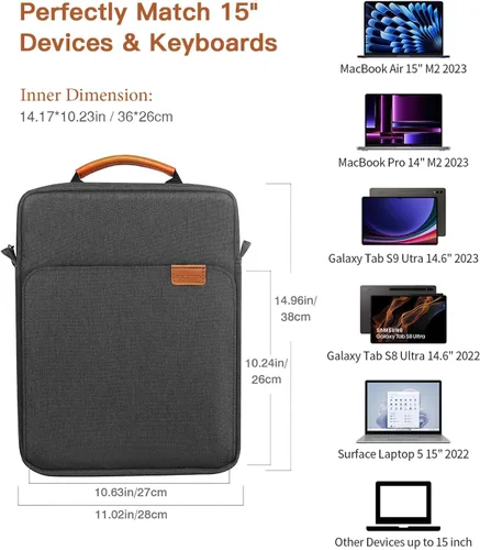 Miniatura 2 de MoKo Funda para Laptop de 15 Pulgadas Compatible con MacBook Air 15" M2 2023, MacBook Pro 14" M2 2023, Galaxy Tab S9 Ultra 14.6" 2023, Estuche
