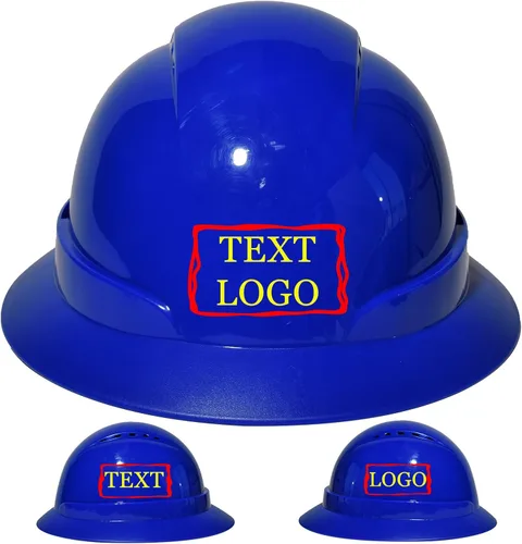 Miniatura 40 de Casco de seguridad personalizado para construcción Casco de trabajo de seguridad con suspensión de trinquete ajustable de ala completa con carcasa