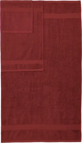 Miniatura 4 de Amazon Basics Juego de toallas de baño suaves, absorbentes, resistentes a la decoloración, 100% algodón, 6 piezas (12 x 12 pulgadas), toallas Carmesí