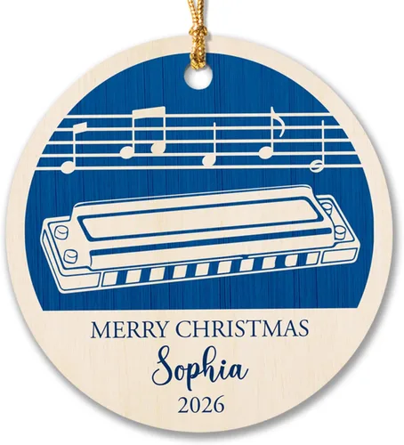 Miniatura 7 de Adorno de Navidad de instrumento musical de acordeón, nombre personalizado y adorno de año para acordeonista, regalo de profesor de música