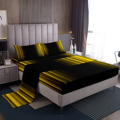 Miniatura 10 de Feelyou Juego de sábanas decorativas con ombre abstracto para niños y adolescentes, juego de sábanas rojas y negras de moda para dormitorio de niñas