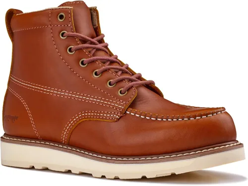 Miniatura 8 de Golden Fox Botas de trabajo de 6 pulgadas para hombre, con cuña y puntera tipo mocasín, cómodas para la construcción Brun-M6