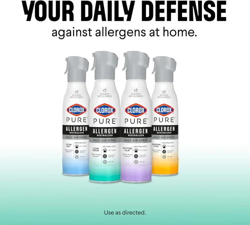 Miniatura 12 de Clorox Pure Neutralizador de alérgenos en aerosol diario, brisa limpia, 8 onzas