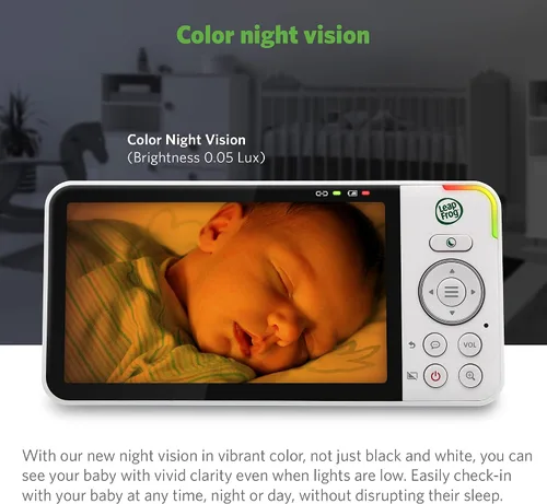 Miniatura 5 de LeapFrog Monitor de bebé LF925HD con cámara y audio, monitor de bebé de acceso remoto WiFi de 1080p, cámara panorámica e inclinación de 360°, zoom