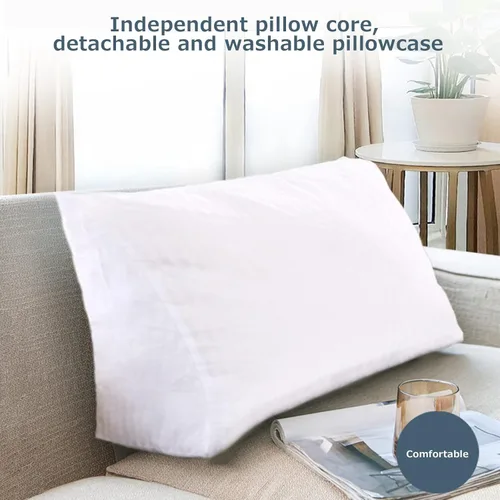 Miniatura 7 de Almohada de cabecera con protección de cintura, almohada de lectura, almohada triangular de cuña, cojín de espalda larga con funda extraíble