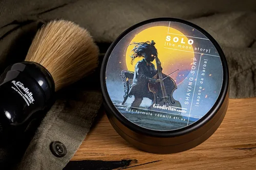 Miniatura 5 de The Goodfellas' Smile SOLO Jabón de afeitar italiano (sándalo y naranja mandarina) - Jabón de espuma semi-suave para afeitado húmedo, aseo