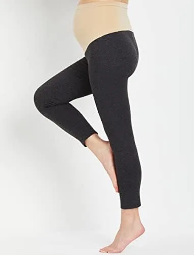 Miniatura 3 de Motherhood Maternity Women's Essential Stretch Secret Fit Over the Belly Leggings Full Length & Crop Length XS-3X 1 & 2 Packs