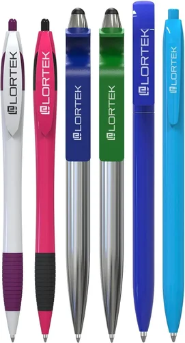 Lortek - Paquete de 6 bolígrafos retráctiles para escribir – Punta media, tinta negra para tomar notas, diario, planificadores, escuela, trabajo,