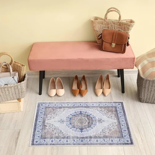 Miniatura 44 de GLN Rugs Bohemian Collection - Alfombra de felpilla lavable a máquina, bohemio vintage, antideslizante, alfombra de felpilla de pelo bajo, alfombra