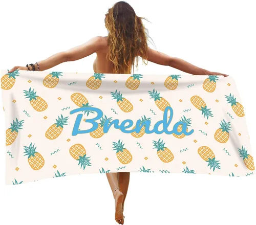 Miniatura 8 de Toalla de playa personalizada de frutas de verano, toallas de playa personalizadas para playa, baño, piscina, manta de sol para niños y adultos