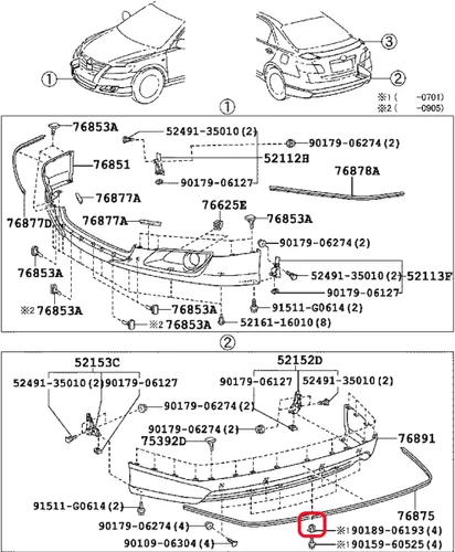 Miniatura 8 de Rexka 40 unids Soporte de parachoques delantero Splash Shield debajo de la cubierta Nylon Tuerca Ojal M5.5 Tornillo 90189-06193 para Toyota Lexus 40