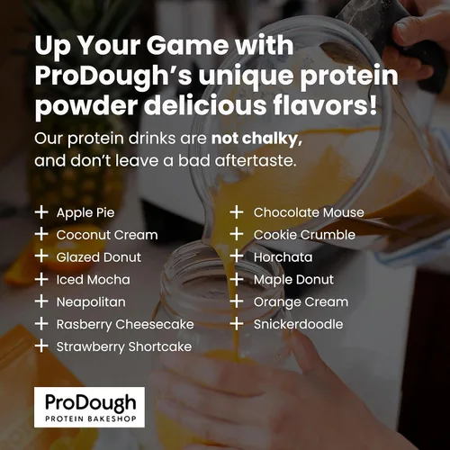 Miniatura 5 de ProDough Proteína en polvo de aislado de suero hidrolizado gourmet para mezcla de batidos - Mezcla de enzimas de fácil digestión, 25 g de proteína