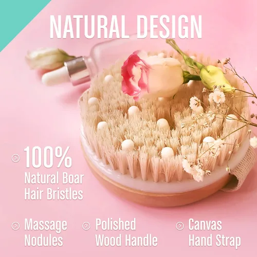 Miniatura 7 de Cepillo corporal seco (paquete de 1) – Reduce la celulitis, cepillo seco para celulitis y drenaje linfático, cepillo exfoliante con nódulos