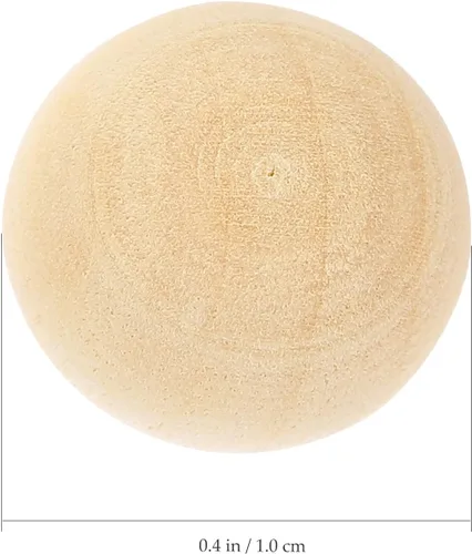 Miniatura 3 de Exceart 300 bolas de madera sin terminar de 0.394 pulgadas para manualidades, cuentas de madera, bolas de cuentas sin agujero para suministros