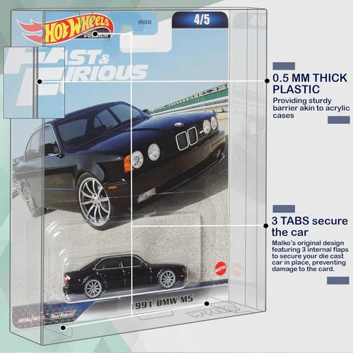 Miniatura 3 de MALKO Estuche Protector de Exhibición Hot Wheels para Coches Diecast de Tarjetas Premium - Paquete de 10 Requiere Ensamblaje
