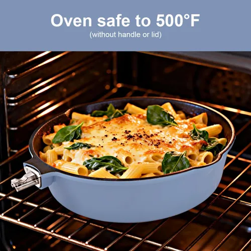 Miniatura 3 de 8 Inch Non Stick Frying Pan Skillet, Omelet Pan, Healthy Non Toxic Chef Pan, Egg Frying Pan with Detachable Handle for All Stoves Including