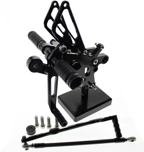 Miniatura 3 de Reposapiés de motocicleta ajustable de aluminio para Yamaha YZF R6 2006 2007 2008 2009 2010 2011 2012 2013 2014 (negro)