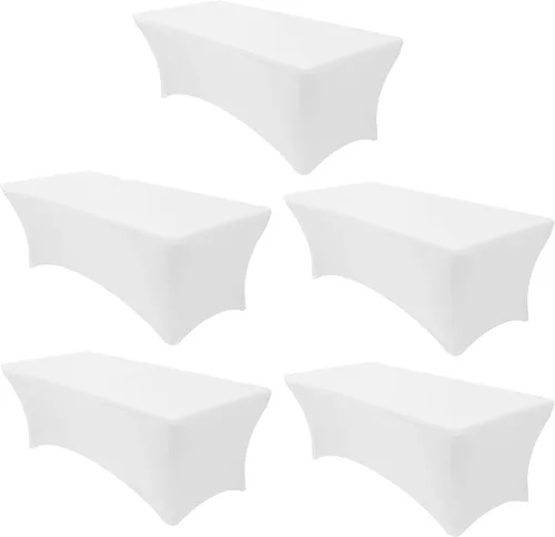 Miniatura 23 de Banquet Tables Pro Mantel rectangular plegable de elastano de 6 pies de largo, elástico, ajustado, para mesas de patio plegables de 30 pulgadas