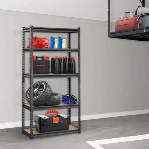 Miniatura 2 de VEVOR Estantería de almacenamiento, 5 niveles ajustables, capacidad de 2000 libras, estantes de garaje de servicio pesado organizador de metal rack