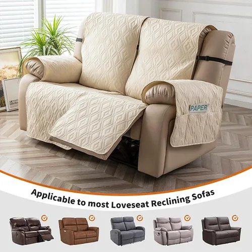 Miniatura 3 de Genina - Funda impermeable para sillón reclinable de dos plazas, funda antideslizante para sofá, funda para sofá reclinable de 2 plazas, funda