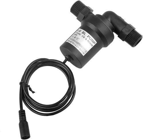 HURRISE DC 12V 10W Calentador de agua solar Bomba de circulación sin escobillas Sumergible de bajo ruido 1/2 hilo Sistema de agua caliente para uso