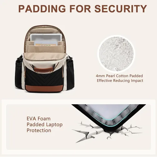 Miniatura 7 de Mochila para Laptop para Mujeres Mochila de Libros: Mochilas de Trabajo y Escuela de 15.6 pulgadas con Bolsillo con Compartimento para Taza de Gran