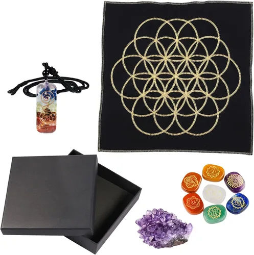 Miniatura 15 de Rockcloud Kit de meditación de tótem de piedra curativa para principiantes, adivinación, suministros de altar wicca, decoración del hogar, amatista