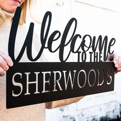 Miniatura 2 de Letrero de nombre de bienvenida personalizado para exteriores, letrero de apellido, letrero de nombre de familia personalizado, decoración del hogar