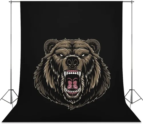 Miniatura 9 de Fondo de fotografía de oso pardo, accesorios para sesión de fotos, telón de fondo de pared para decoración de fiesta de estudio, 56 x 98 pulgadas