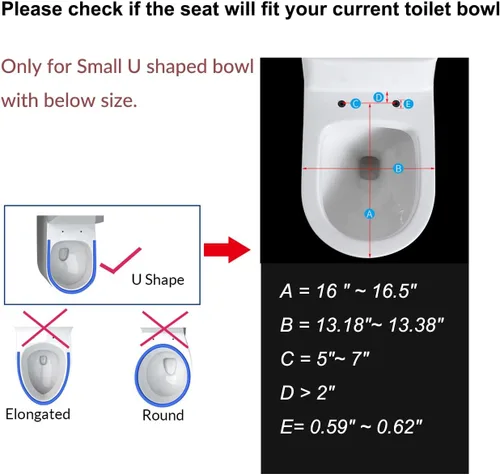 Miniatura 5 de WinZo UF089 UF - Asiento de inodoro pequeño en forma de U para inodoro WinZo compacto, material resistente, cierre suave, fácil de instalar, diseño