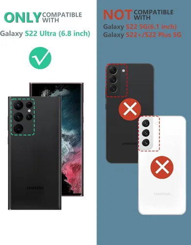 Miniatura 2 de FNTCASE Funda para Samsung Galaxy S22 Ultra: protector de pantalla integrado y soporte y funda con clip para cinturón, cubierta protectora de doble