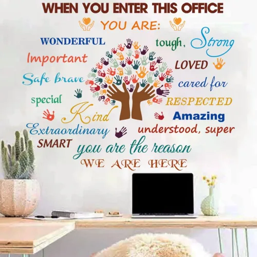 Miniatura 5 de Calcomanías de Pared con Citas Inspiradoras para Oficina - Adhesivos Motivacionales de Trabajo en Equipo, Letras Positivas y Palabras Espirituales