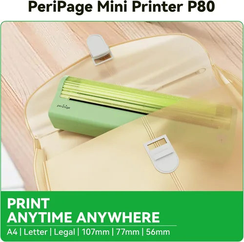 Miniatura 5 de ZJchao PeriPage - Impresora térmica A4, impresora portátil inalámbrica de fotos, impresora sin tinta para uso doméstico en oficina con conexión USB