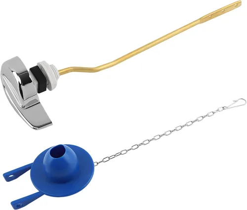 Miniatura 8 de Kit universal de repuesto para mango de inodoro con aleta universal de 2 pulgadas, cadenas de acero inoxidable, palanca de viaje de inodoro