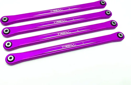 Miniatura 3 de Treal Aluminio 7075 Barras de enlace inferior (4) Set para Losi LMT (negro)