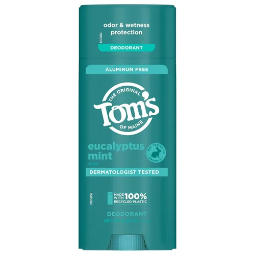 Miniatura 9 de Tom's of Maine Desodorante natural sin aluminio de eucalipto y menta para mujeres y hombres, se pone transparente, protección contra olores
