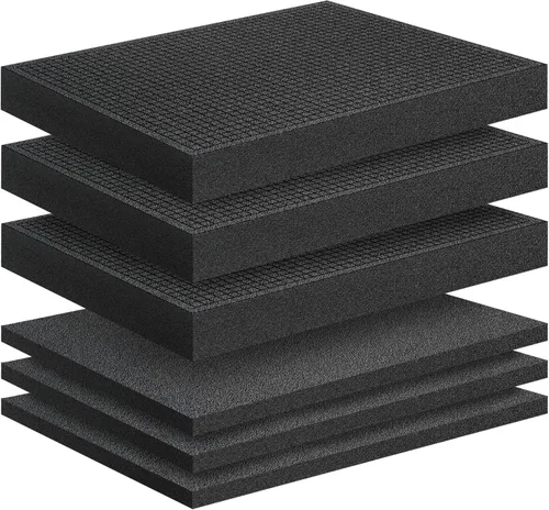 6 piezas de insertos de espuma de recogida - 3 almohadillas de 16 x 12 x 0.4 pulgadas, 3 piezas de 16 x 12 x 2 pulgadas, inserto de espuma de