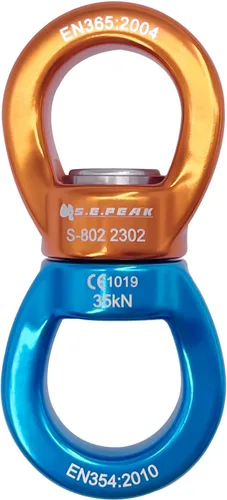 Miniatura 8 de Columpio giratorio de 35 kN, dispositivo giratorio de 360 ° certificado CE, accesorio colgante silencioso para columpio de árbol, danza aérea Negro