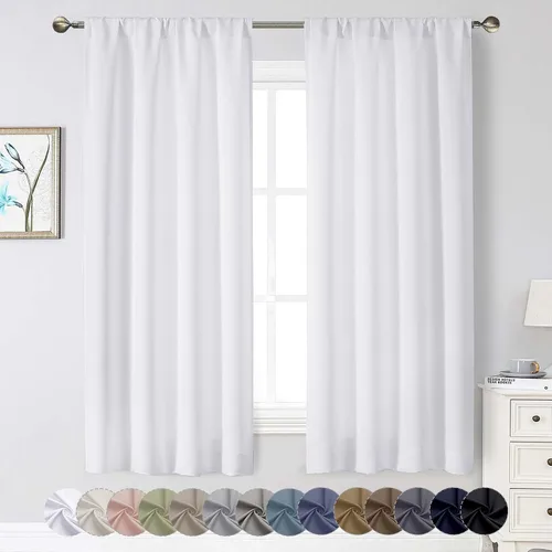 Miniatura 125 de Cortinas opacas para dormitorio, sala de estar, juego de 2 paneles de 54 pulgadas de largo, cortinas de oscurecimiento de habitación con aislamiento