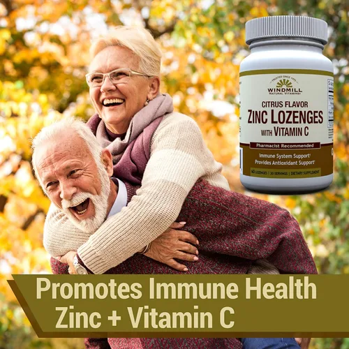 Miniatura 4 de Windmill Health Natural Vitaminas Pastillas de zinc con vitamina C, sabor a miel, limón, apoyo al sistema inmunológico, proporciona apoyo