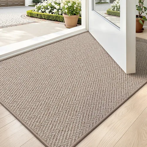 Miniatura 31 de LUMI Tapete ultradelgado para puerta de interior de 17 x 30 pulgadas, tapete de entrada antideslizante, tapete de perfil bajo, tapete de diseño
