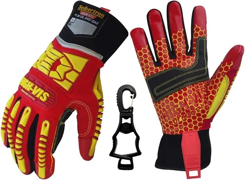 Miniatura 13 de Seibertron Guantes de aceite y gas de rescate de seguridad resistentes a los cortes, resistentes a los cortes, mecánicos antiimpactos, serie