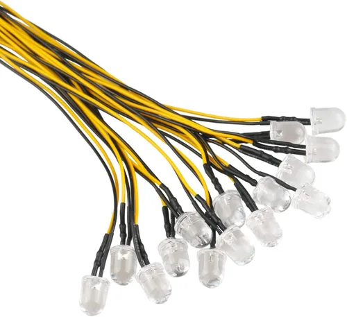 Miniatura 33 de 30 piezas de luces LED UV de 12 voltios, 3 mm, diodo emisor precableado, 20 cm, DC 12 V, lente transparente, luz LED ultravioleta, pequeñas lámparas