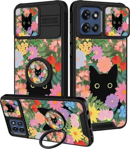Miniatura 77 de Funermei Funda para Moto G Play 4G 2024 – Funda para teléfono para mujeres y niñas, diseño único de gato y libros, diseño único con funda