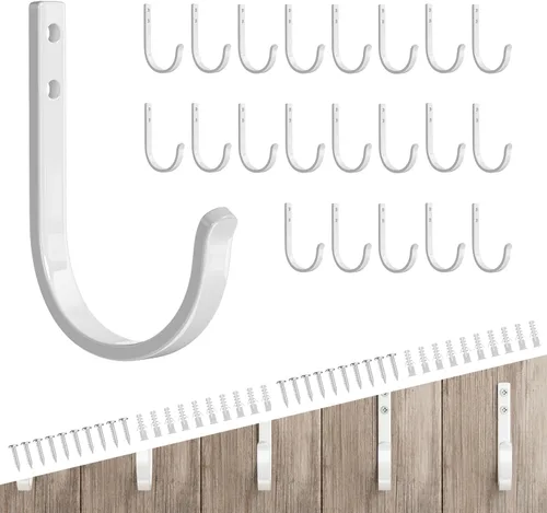 Miniatura 9 de Paquete de 10 Ganchos de Pared para Colgar Toalla/Abrigo - Colgador de Metal de 22LB con Tornillo para Montaje en Pared, para Exteriores, Armario
