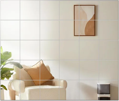 30 piezas de lámina de espejo acrílico autoadhesiva, espejo pequeño y flexible de 6 x 6 pulgadas para pared, azulejos cuadrados de plástico sin